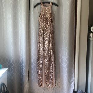 Rose gold sequin dress